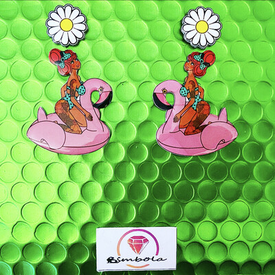 Pendientes piscina Pendientes pin up earrings pendientes tattoo earrings Pendientes flamenco TURBANTES MUTANTES design pendientes old school earrings Pendientes bikini pendientes flotador