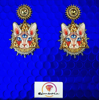 PENDIENTES gato egipcio pendientes sphinx earrings tattoo old school earrings cat earrings EXCLUSIVE DESIGN ENTE SHOP