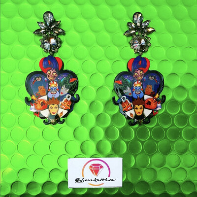 Pendientes Villanas Halloween earrings villain Ursula Evil Queen Cruella Malefica Maléfica 