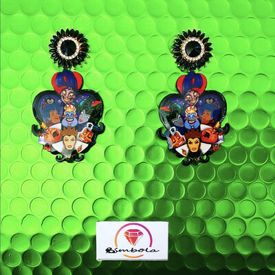 Pendientes Villanas Halloween earrings villain Ursula Evil Queen Cruella Malefica Maléfica 