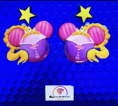 Pendientes Rapunzel mouse head earrings pendiente la cabeza de ratón Pendientes princesa 