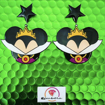Pendientes Evil queen mouse head earrings  pendientes villana pendientes blancanieves manzana  