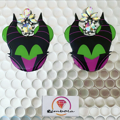 Pendientes Malefica mouse head earrings  pendientes villana pendientes cabeza de ratón mouse earrings 