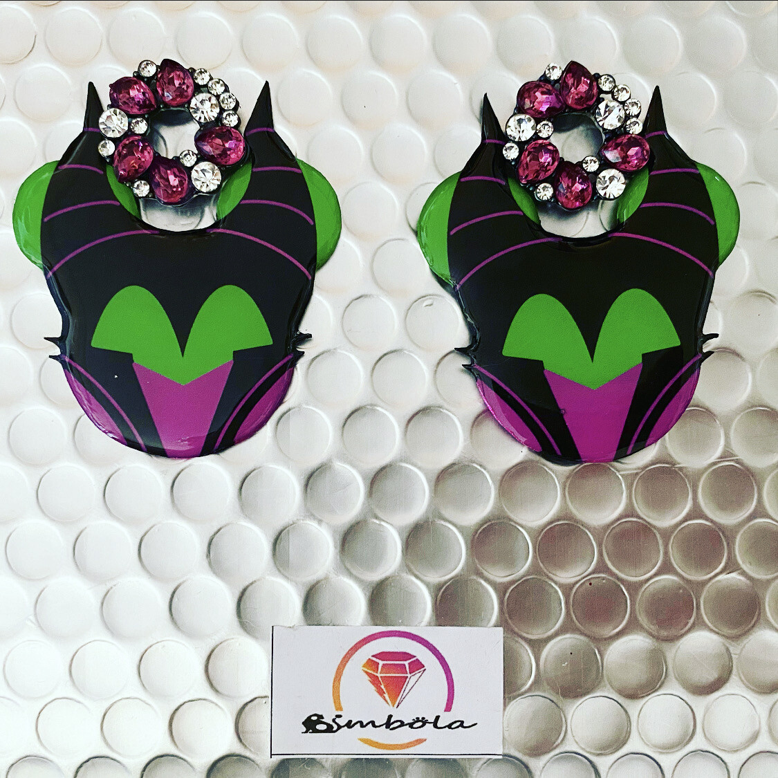 Pendientes Malefica mouse head earrings  pendientes villana pendientes cabeza de ratón mouse earrings 