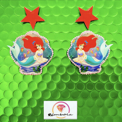 PENDIENTES SIRENITA ARIEL LITTLE MERMAID EARRINGS FUNNY EARRINGS HANDMADE