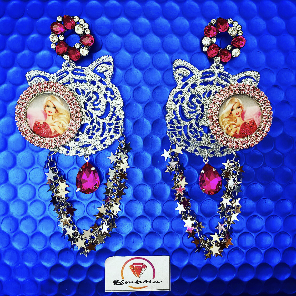 Pendientes Muñeca doll earrings pendientes metacrilato pendientes princesa pendientes tigre Barbi