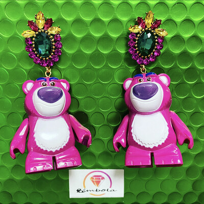 Pendientes oso bear earrings pendientes juguete toy earrings pendientes Lotso 