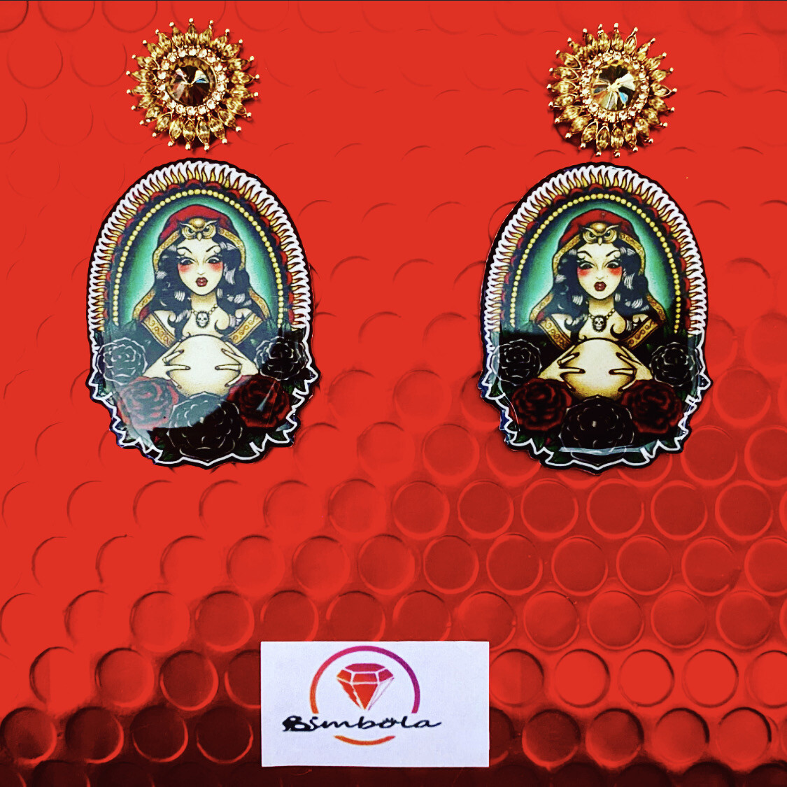 PENDIENTES pitonisa pythoness earrings tattoo old school earrings 
