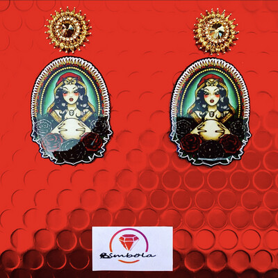 PENDIENTES pitonisa pythoness earrings tattoo old school earrings 
