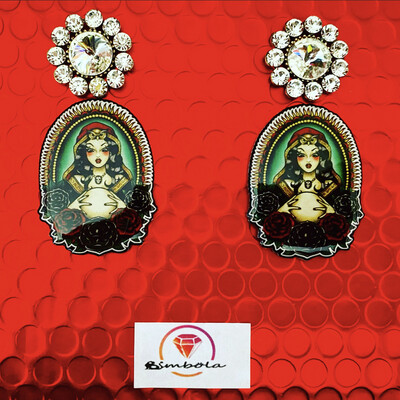 PENDIENTES pitonisa pythoness earrings tattoo old school earrings 