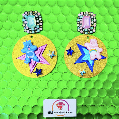 PENDIENTES OSO BEAR EARRINGS FUNNY EARRINGS HANDMADE EARRINGS PENDIENTES DIBUJOS ANIMADOS