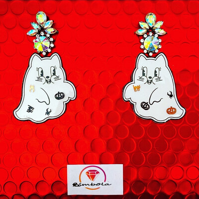 PENDIENTES FANTASMA GHOST EARRINGS PENDIENTES HALLOWEEN EARRINGS CAG earrings gato fantasma