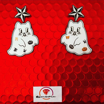 PENDIENTES FANTASMA GHOST EARRINGS PENDIENTES HALLOWEEN EARRINGS CAG earrings gato fantasma