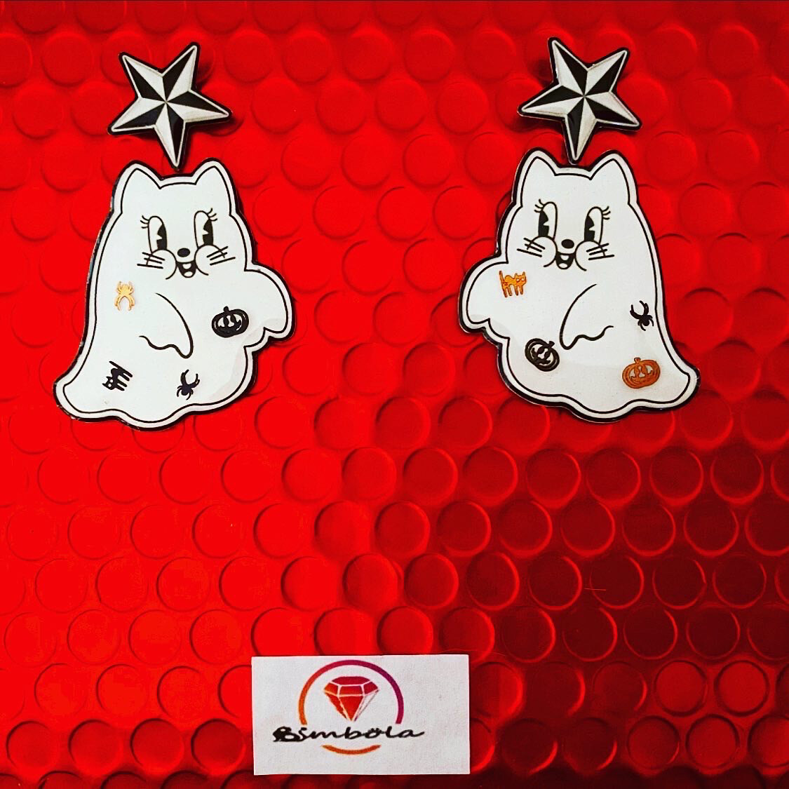 PENDIENTES FANTASMA GHOST EARRINGS PENDIENTES HALLOWEEN EARRINGS CAG earrings gato fantasma