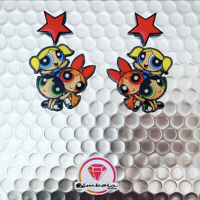 PENDIENTES SUPERNENAS SÚPER NENAS FUNNY EARRINGS CARTOON EARRINGS DIBUJOS ANIMADOS