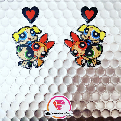 PENDIENTES SUPERNENAS SÚPER NENAS FUNNY EARRINGS CARTOON EARRINGS DIBUJOS ANIMADOS