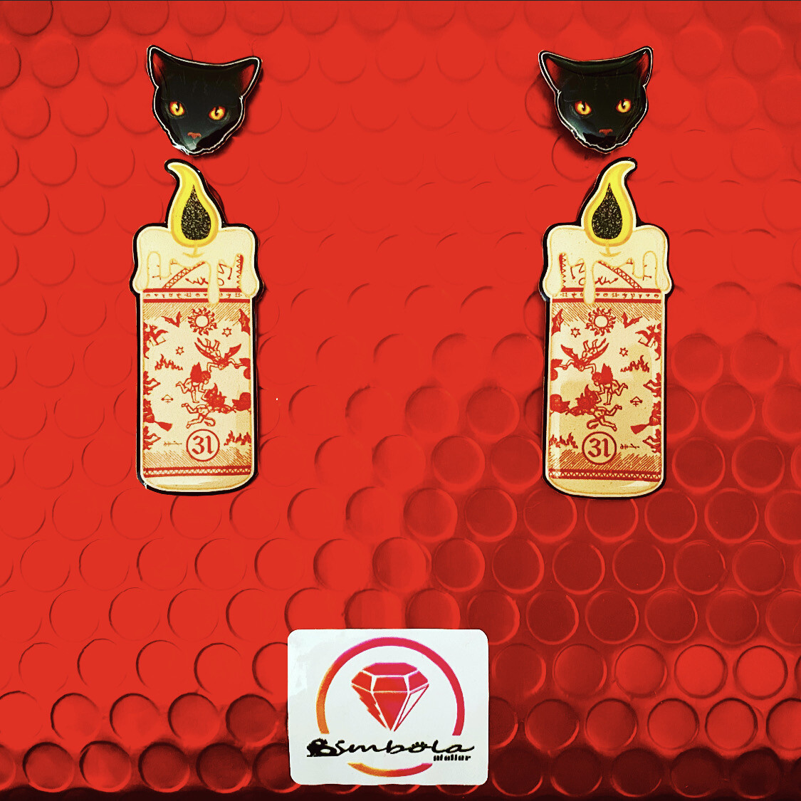 Pendientes Hocus Pocus Pendientes Halloween earrings el retorno de las brujas abracadabra pendientes vela