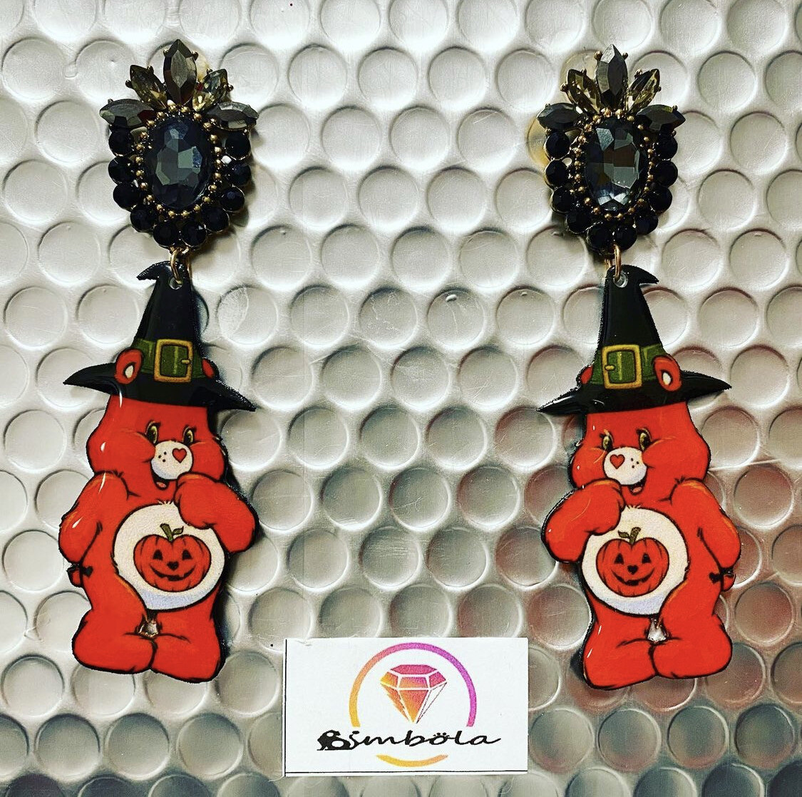 Pendientes oso amoroso pendientes bear earrings handmade earrings glitter earrings lovely earrings care bears earrings osos