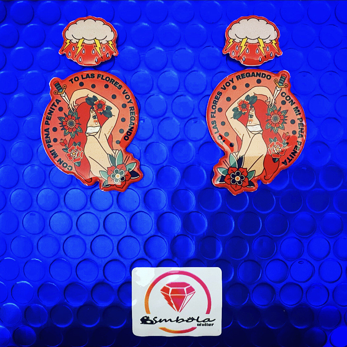 Pendientes pin up earrings pendientes tattoo earrings Pendientes chica Pendientes corazón TURBANTES MUTANTES design pendientes old school earrings