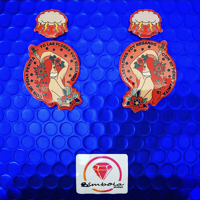 Pendientes pin up earrings pendientes tattoo earrings Pendientes chica Pendientes corazón TURBANTES MUTANTES design pendientes old school earrings