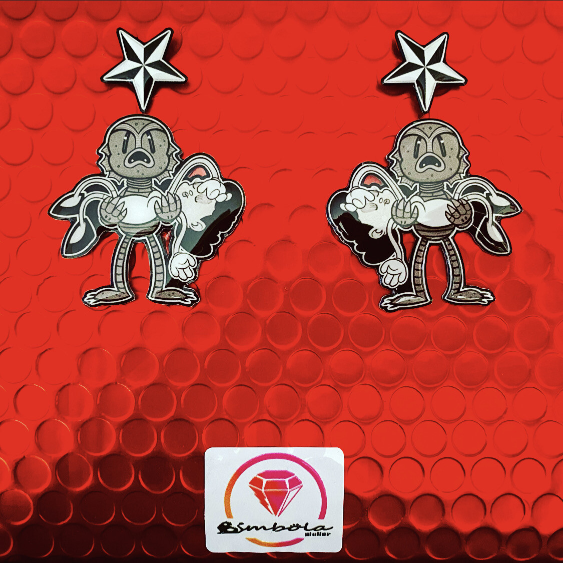 Pendientes Monstruo del lago creature earrings Pendientes Halloween earrings