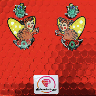 Pendientes pin up earrings pendientes tattoo earrings Pendientes chica Pendientes corazón TURBANTES MUTANTES design pendientes old school earrings