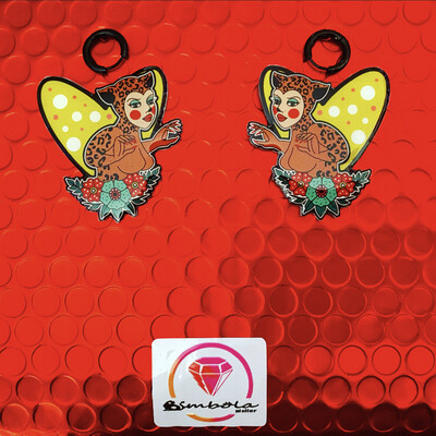 Pendientes pin up earrings pendientes tattoo earrings Pendientes chica Pendientes corazón TURBANTES MUTANTES design pendientes old school earrings