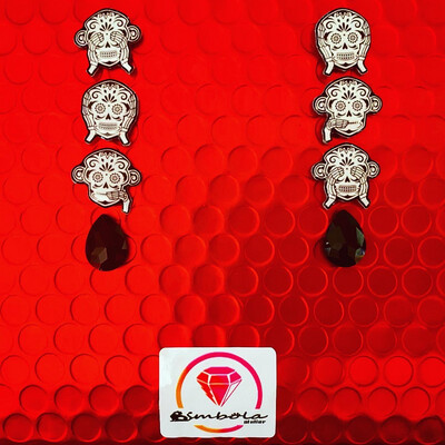 PENDIENTES CALAVERA SKULL EARRINGS HANDMADE FREAK HALLOWEEN  MONOS