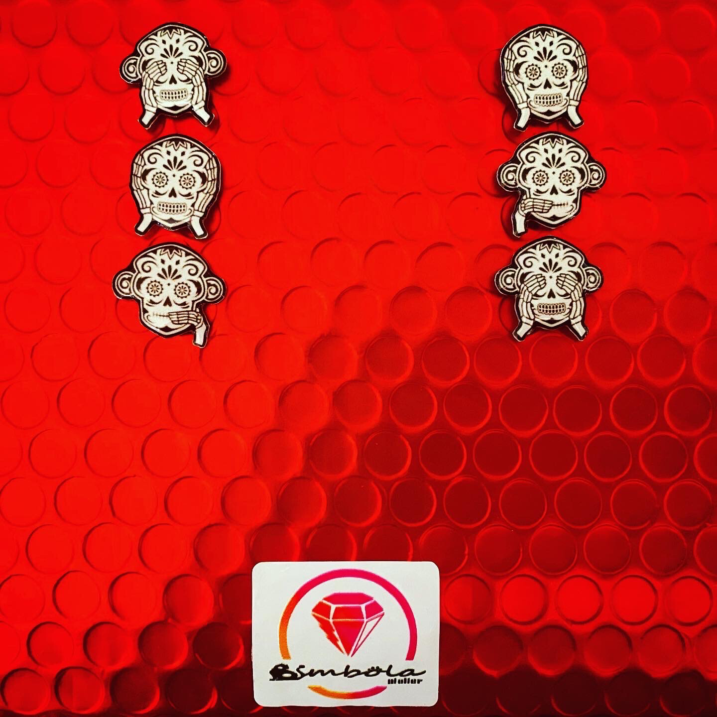 PENDIENTES CALAVERA SKULL EARRINGS HANDMADE FREAK HALLOWEEN  MONOS