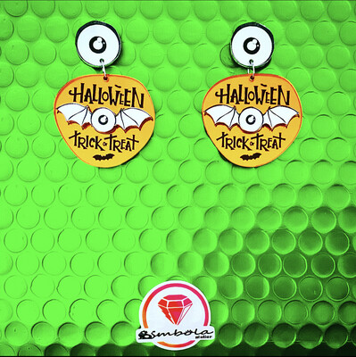 PENDIENTES HALLOWEEN PENDIENTES TRICK OR TREAT EARRINGS PENDIENTES WOMAN EARRINGS PENDIENTES METACRILATO