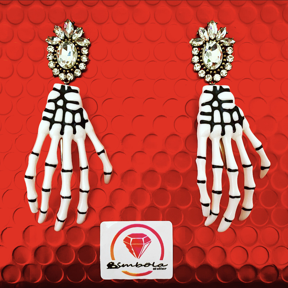 Pendientes Halloween earrings pendientes huesos pendientes manos blancas pendientes esqueletos skull earrings  