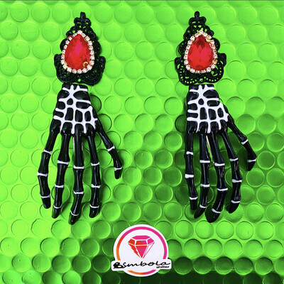 Pendientes Halloween earrings pendientes huesos pendientes manos negras pendientes esqueletos skull earrings  
