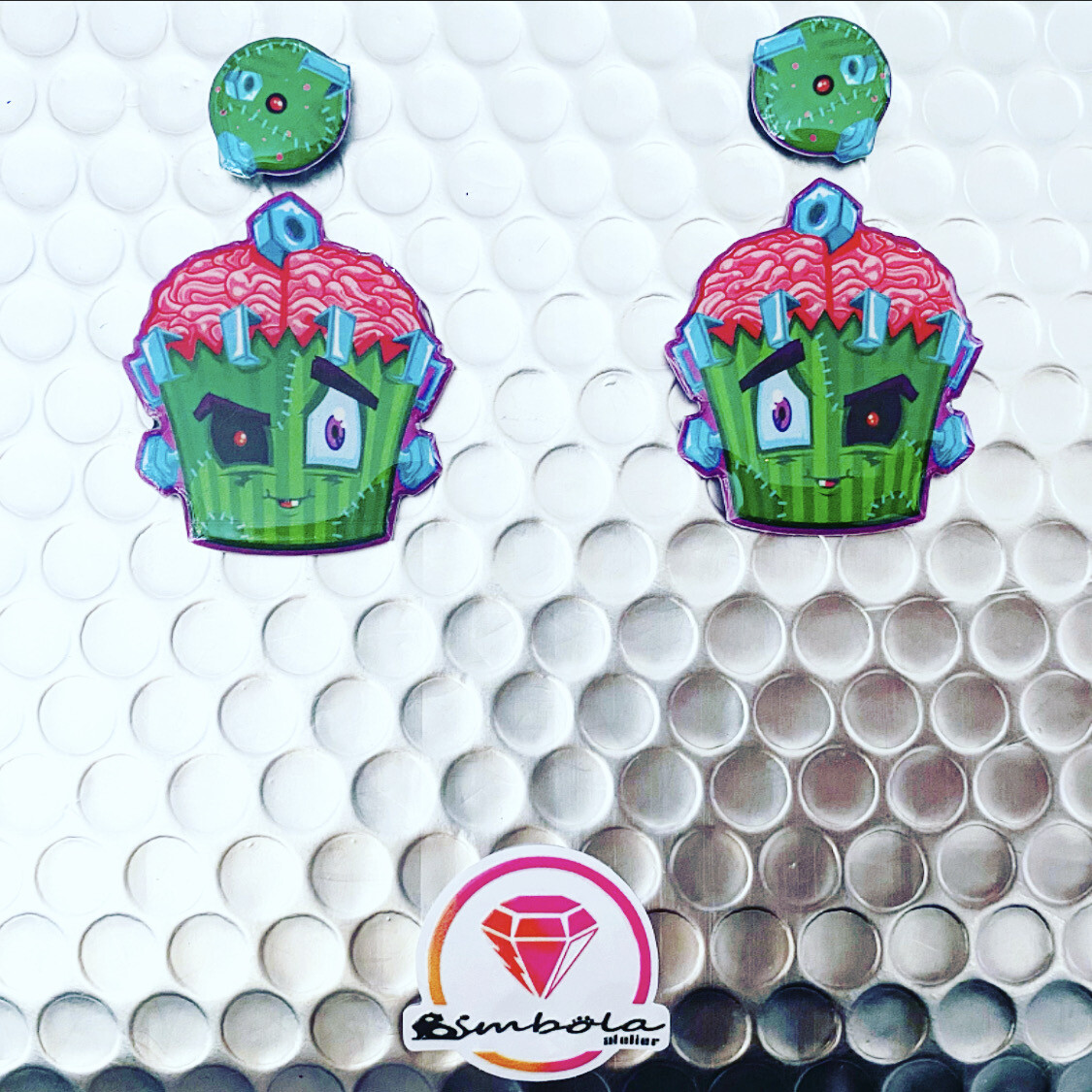 Pendientes muffin earrings Pendientes HALLOWEEN earrings fantasma Frankenstein