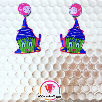 Pendientes muffin earrings Pendientes HALLOWEEN earrings fantasma Bruja