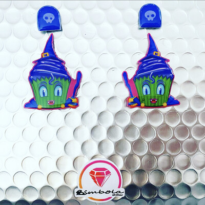 Pendientes muffin earrings Pendientes HALLOWEEN earrings fantasma Bruja