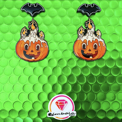 Pendientes calabaza pumpkin earrings Pendientes Halloween earrings 