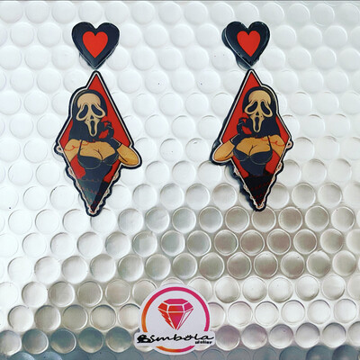 PENDIENTES SCREAM SCARY EARRINGS CARTOON EARRINGS HALLOWEEN PENDIENTES MÁSCARA MASK EARRINGS