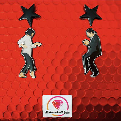 Pendientes Pulp Fiction earrings Pendientes Mia Wallace Tarantino Travolta earrings