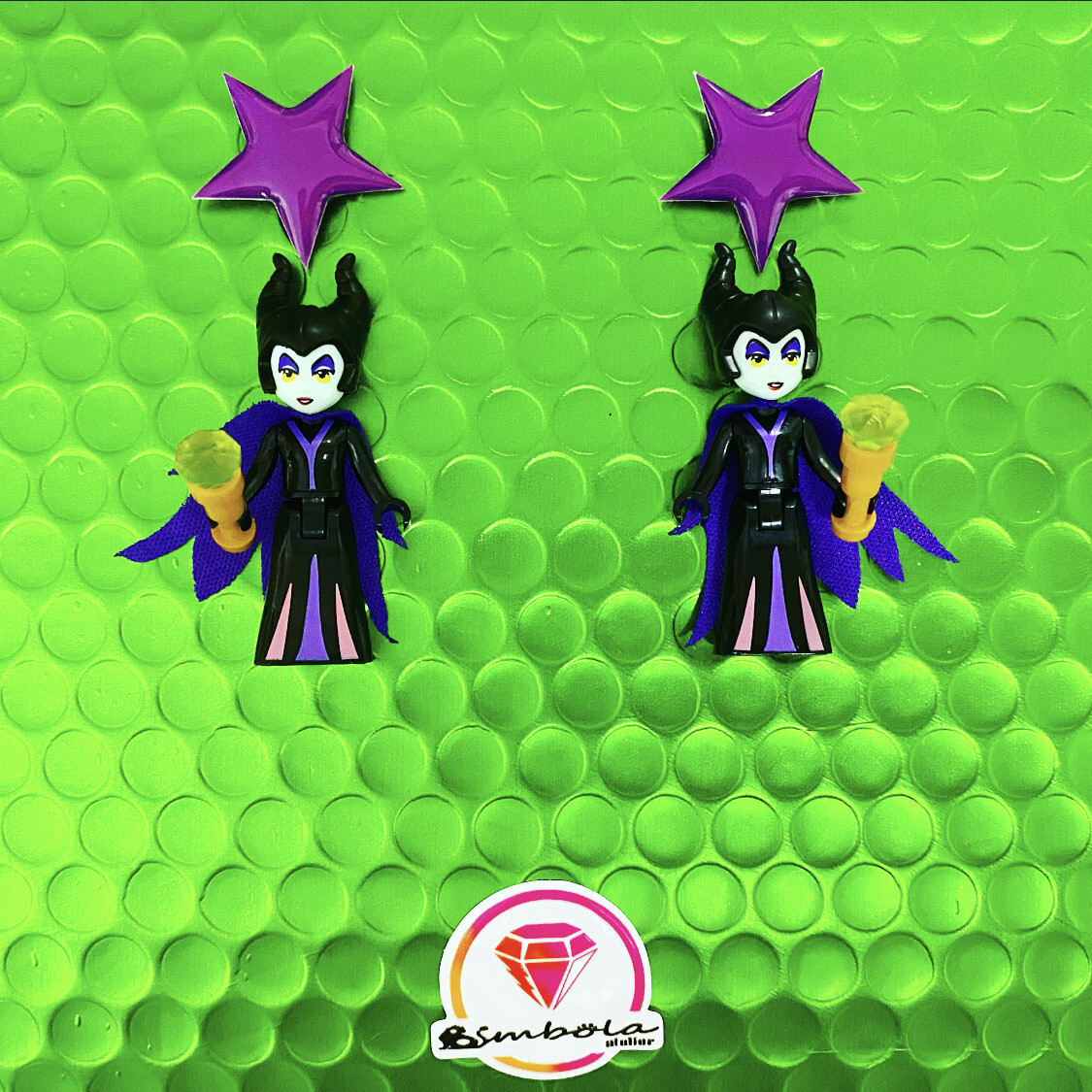 Pendientes muñeco toy Maléfica Malefica Maleficient earrings 