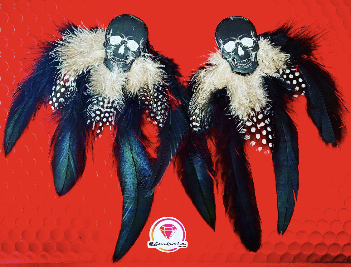 PENDIENTES HALLOWEEN EARRINGS Pendientes calaveras pendientes plumas