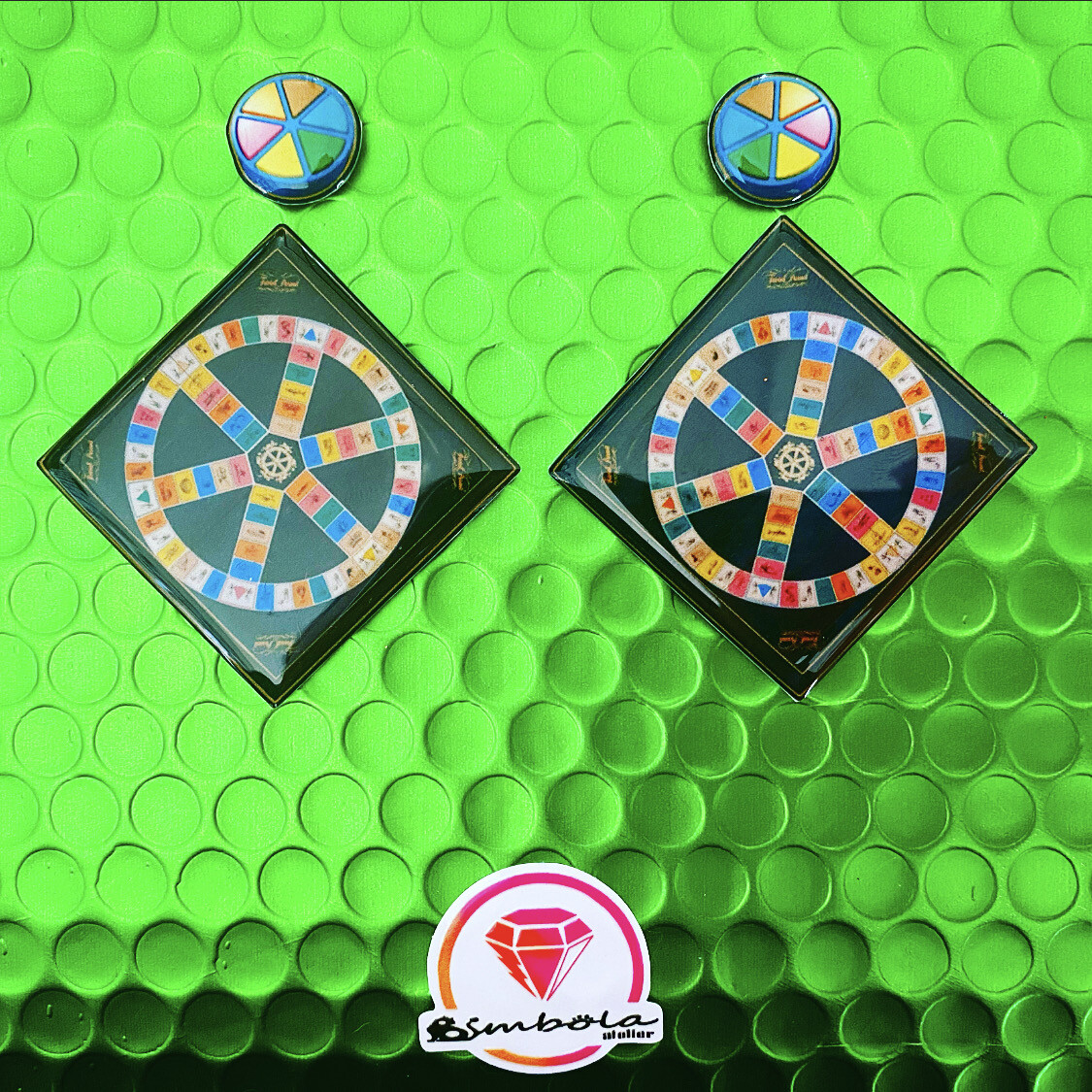 Pendientes juego de mesa game board earrings Pendientes trivial earrings pendientes reversibles 