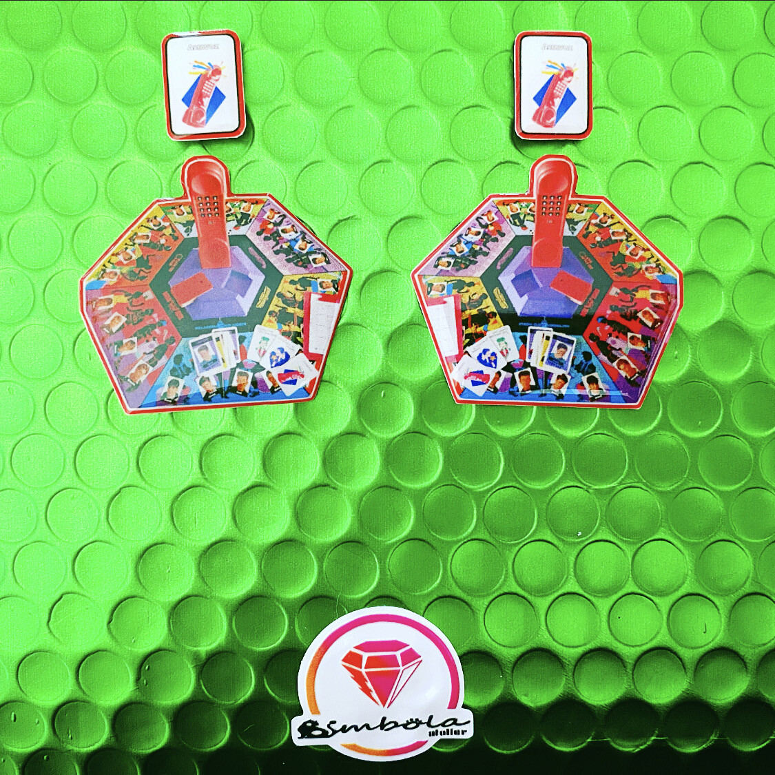 Pendientes linea directa game board earrings pendientes reversibles pendientes juego de mesa