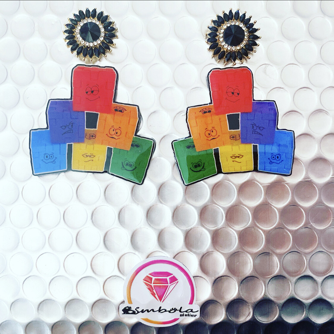 Pendientes juego de mesa game board earrings Pendientes puzzle earrings pendientes reversibles 