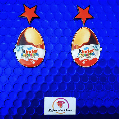 PENDIENTES HUEVO KINDER FUNNY HANDMADE EARRINGS CHOCOLATE 