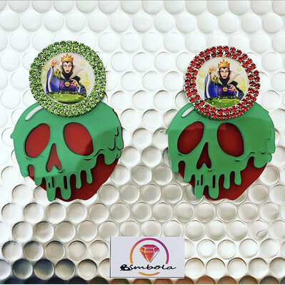 Pendientes manzana envenenada Pendientes evil Queen earrings Pendientes villana