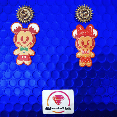 Pendientes Mouse earrings Christmas earrings Pendientes Navidad gingerbread earrings galletas de jengibre 