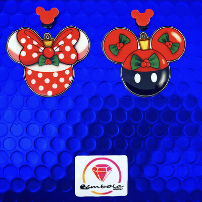 Pendientes Mouse earrings Freak earrings Christmas earrings Pendientes Navidad peppermint candy cane bolas de navidad Micke