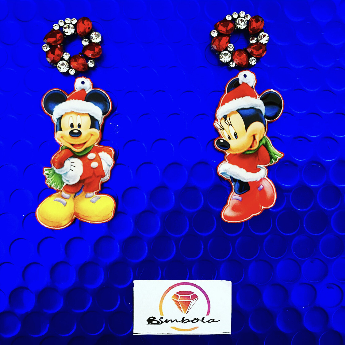 Pendientes Papa Noel earrings pendientes micke Christmas earrings pendientes Navidad mouse earrings 