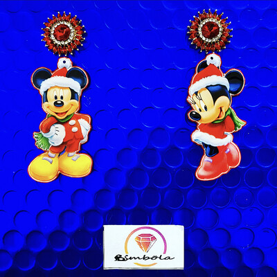 Pendientes Papa Noel earrings pendientes micke Christmas earrings pendientes Navidad mouse earrings 