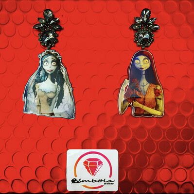 PENDIENTES SALLY PENDIENTES TIM BURTON EARRINGS NIGHTMARE BEFORE CHRISTMAS EARRINGS PENDIENTES HALLOWEEN EARRINGS PESADILLA ANTES DE NAVIDAD LA NOVIA CADAVÉR EMILY